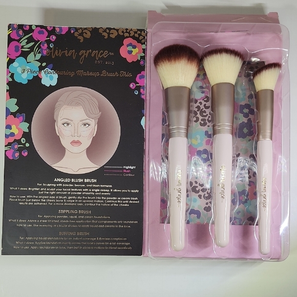 Contouring Makeup Brush Set - Silver - Picture 3 of 4